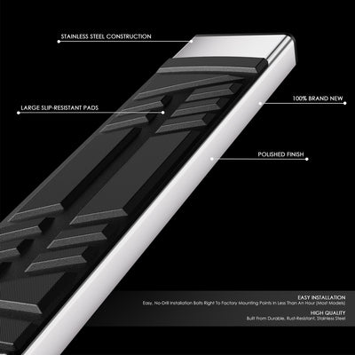 6.5in. Running Boards Step Nerf Bar <br>04-14 Ford F150 Lincoln Mark LT Crew Cab