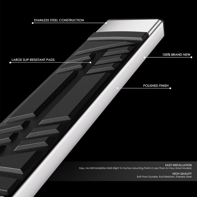 6.5in. Running Boards Step Nerf Bar <br>04-14 Ford F150 Lincoln Mark LT Crew Cab