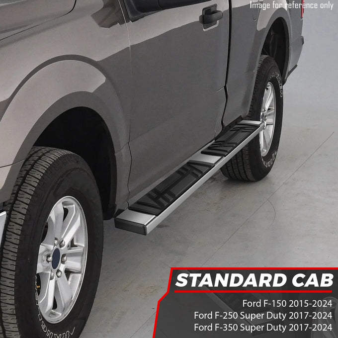 6.5 in. W Flat Step Bar Running Boards <br> 15-24 Ford F-150 F-250 F-350 Super Duty