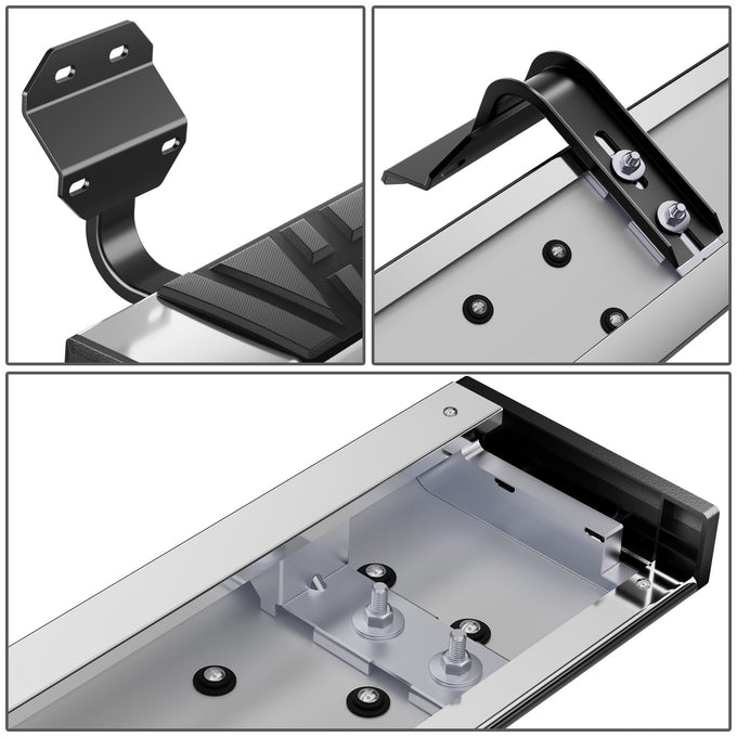 6.5 in. W Flat Step Bar Running Boards <br> 15-24 Ford F-150 F-250 F-350 Super Duty Extended Cab