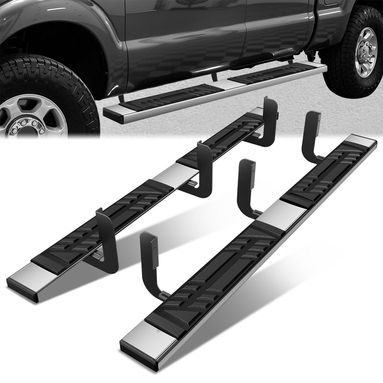 6.5in. Side Step Nerf Bar Running Boards <br>99-16 Ford F250 F350 F450 SD Crew Cab