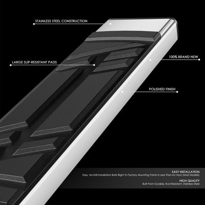 6.5in. Side Step Bar Running Boards <br>99-16 Ford F250 F350 F450 SD Regular Cab
