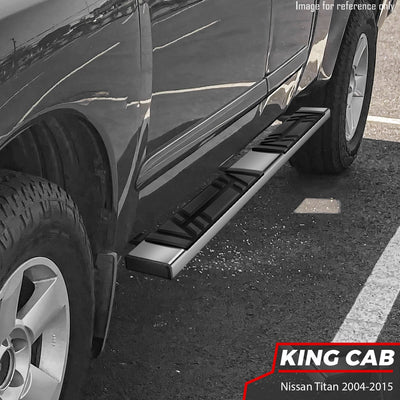 6.5 in. W Flat Step Bar Running Boards <br> 04-15 Nissan Titan Extended Cab