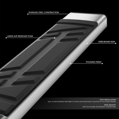 6.5 in. W Flat Step Bar Running Boards <br> 22-24 Mitsubishi Outlander