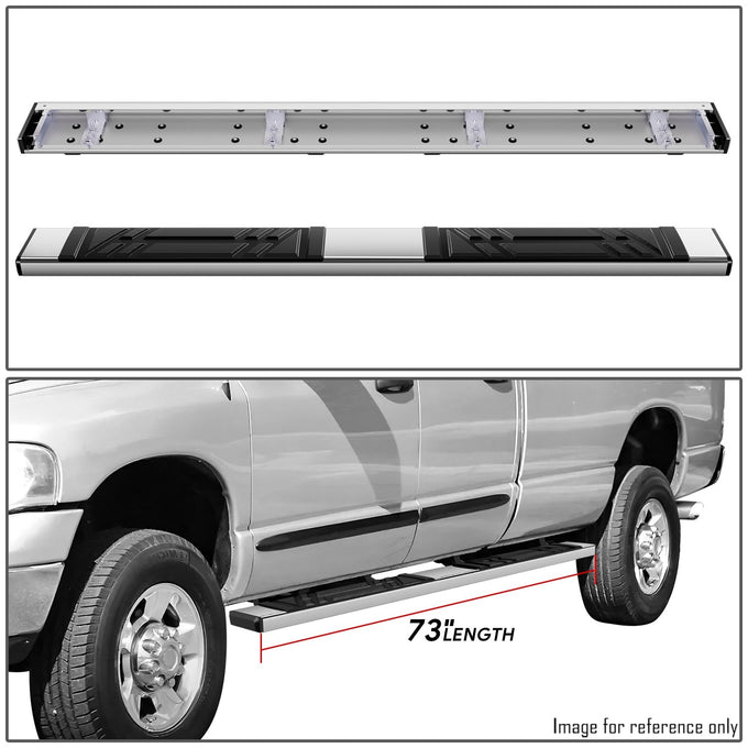 6.5in. Running Boards Side Step Bars <br>02-09 Dodge Ram 1500 2500 3500 Crew Cab
