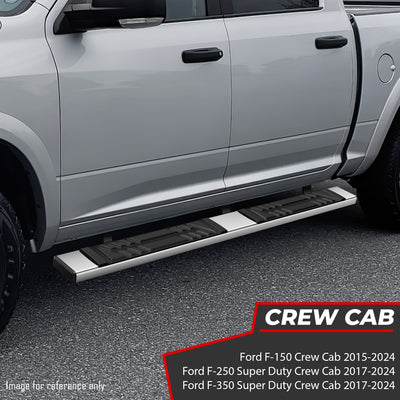 6.5 in. W Flat Step Bar Running Boards <br> 09-24 Dodge Ram 1500 2500 3500 Crew Cab