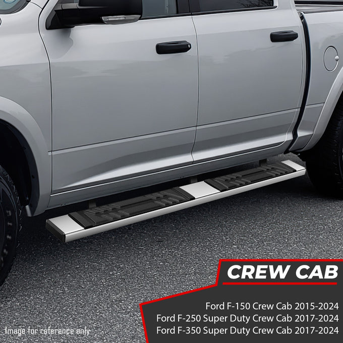 6.5 in. W Flat Step Bar Running Boards <br> 09-24 Dodge Ram 1500 2500 3500 Crew Cab