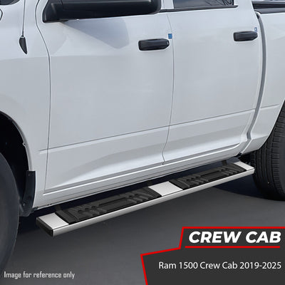 6.5 in. W Flat Step Bar Running Boards <br> 19-25 Ram 1500 Crew Cab