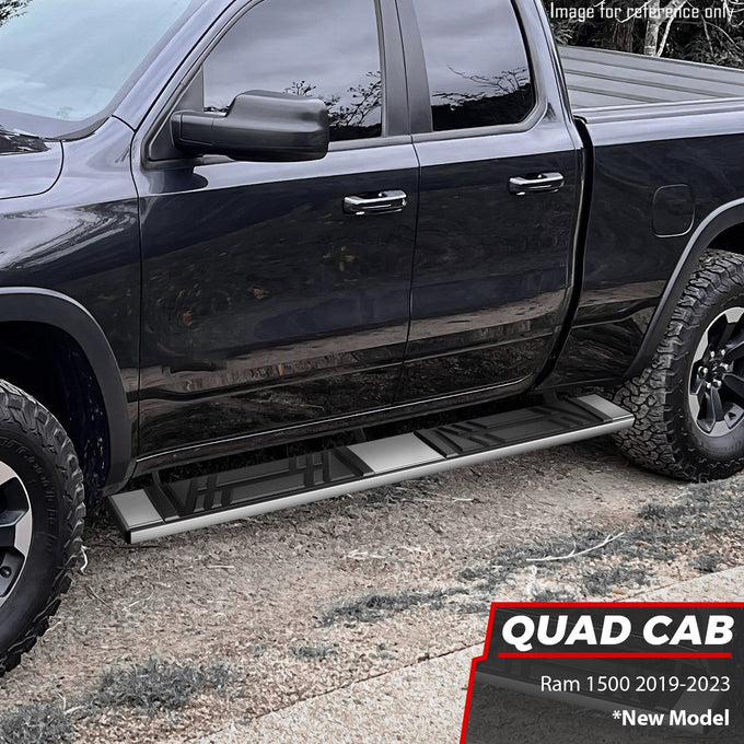6.5 in. W Flat Step Bar Running Boards <br> 19-24 Ram 1500 Extended Cab