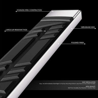 6.5in. Side Running Boards Step Nerf Bar Pedal <br>19-25 Ford Ranger Crew Cab