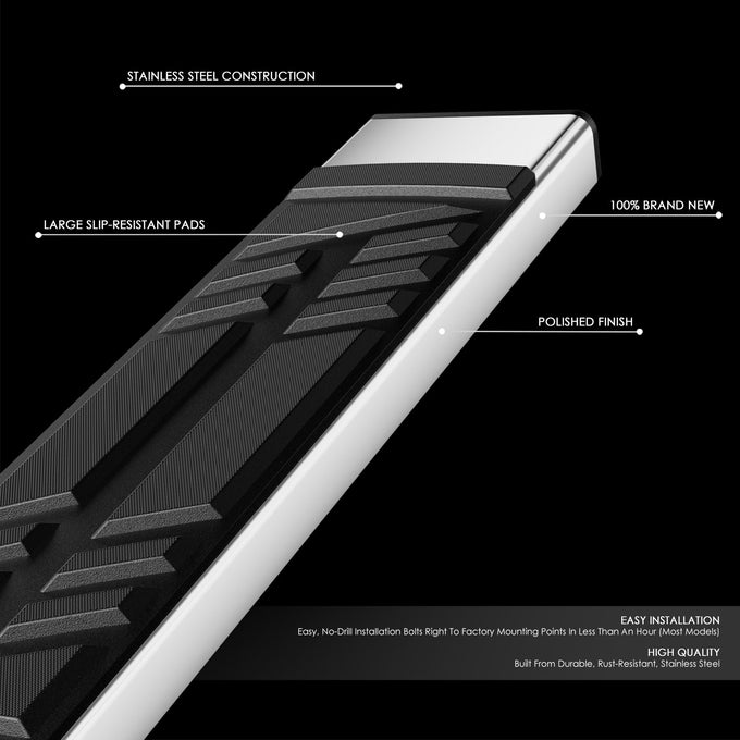 6.5 in. W Flat Step Bar Running Boards <br> 19-23 Hyundai Santa Fe