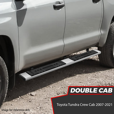 6.5 in. W Flat Step Bar Running Boards <br> 07-21 Toyota Tundra Crew Cab