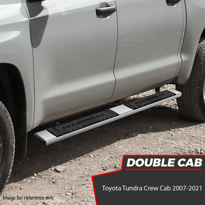 6.5 in. W Flat Step Bar Running Boards <br> 07-21 Toyota Tundra Crew Cab