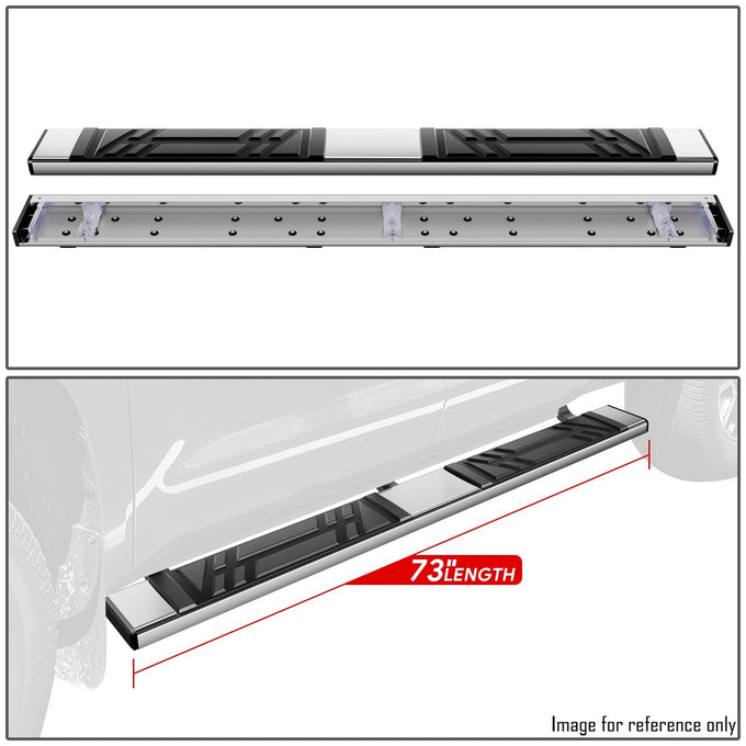 6.5 in. W Flat Step Bar Running Boards <br> 07-21 Toyota Tundra Double (Extended) Cab