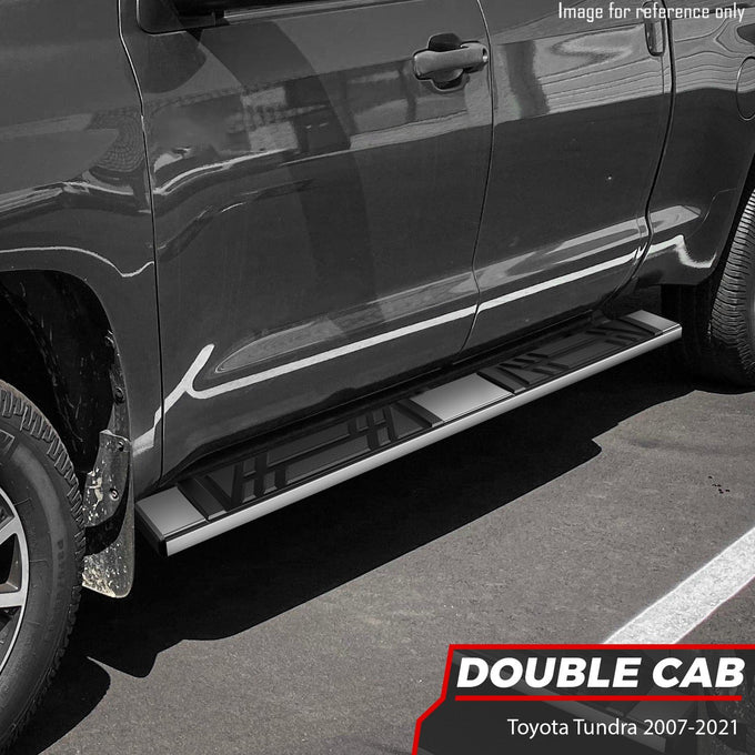 6.5 in. W Flat Step Bar Running Boards <br> 07-21 Toyota Tundra Double (Extended) Cab