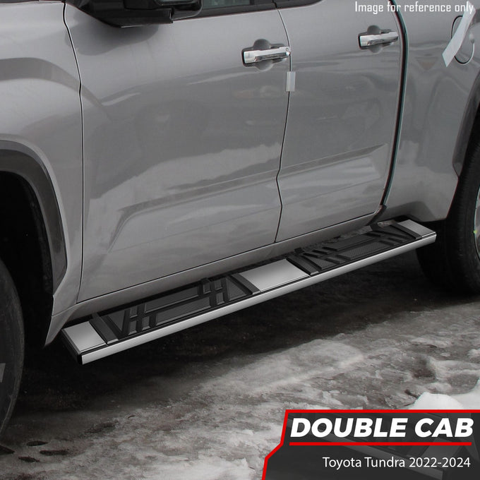 6.5 in. W Flat Step Bar Running Boards <br> 22-24 Toyota Tundra Extended Cab