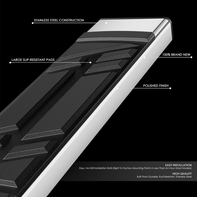 6.5in. Running Boards Side Step Nerf Bar <br>02-09 Chevy Trailblazer GMC Envoy