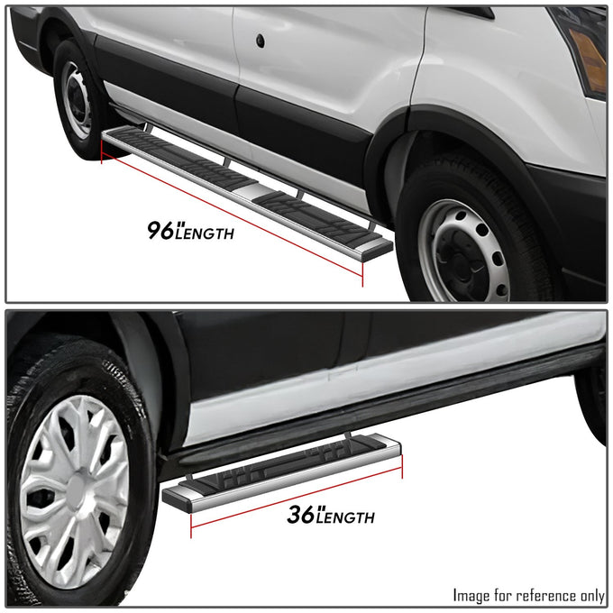 6.5in. Side Stainless Steel Running Board Step Nerf Bar <br>15-24 Ford Transit Van