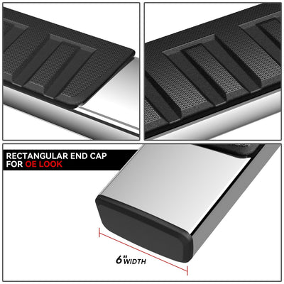 6 in. Wide Side Step Bar Running Boards <br>07-19 Chevy Silverado GMC Sierra Crew Cab