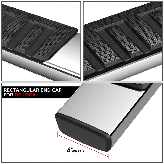 6 in. Wide Side Step Bar Running Boards <br>07-19 Chevy Silverado GMC Sierra Crew Cab