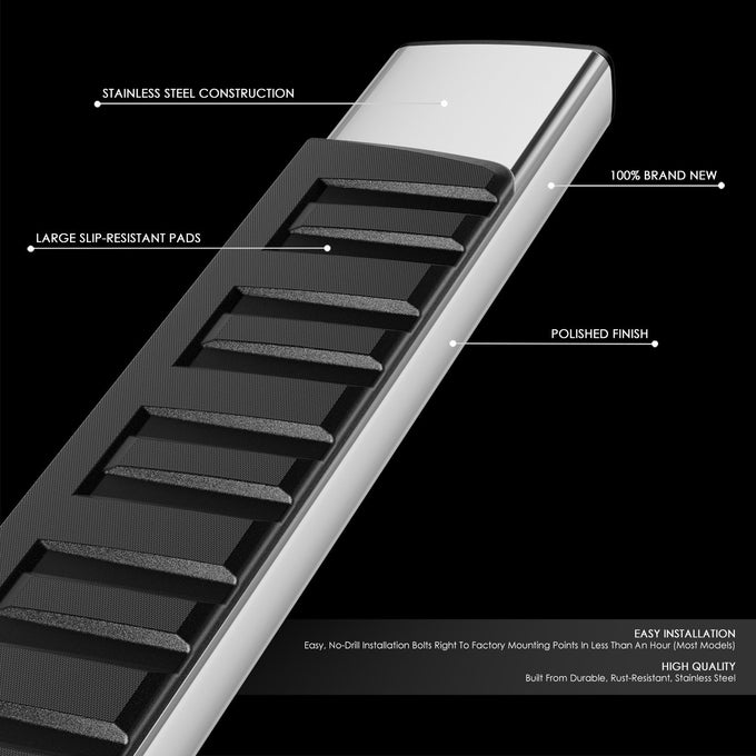 6 in. Wide Side Step Bar Running Boards <br>07-19 Chevy Silverado GMC Sierra Extended Cab
