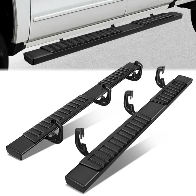 6 in. Wide Flat Step Bar Running Boards <br>07-19 Chevy Silverado GMC Sierra Extended Cab