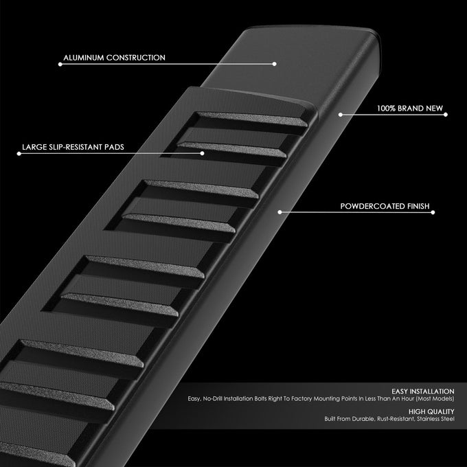 6 in. Wide Flat Step Bar Running Boards <br>07-19 Chevy Silverado GMC Sierra Extended Cab