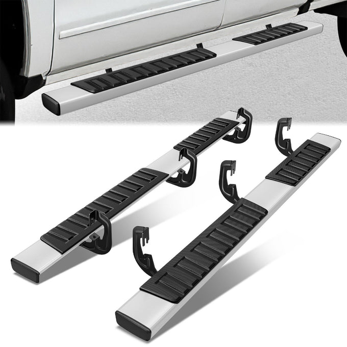 6.25 in. Wide Flat Side Step Bar Running Boards <br>07-19 Chevy Silverado GMC Sierra Extended Cab