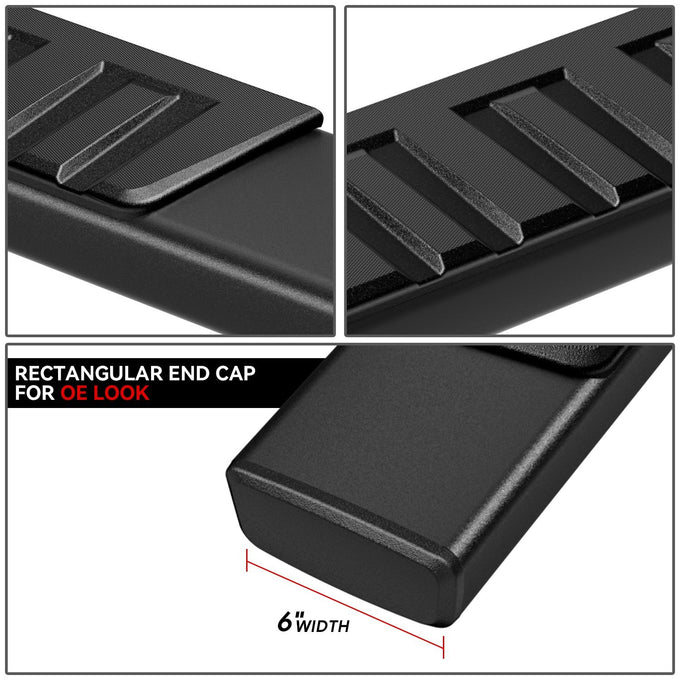 6 in. Wide Flat Step Bar Running Boards <br>07-19 Chevy Silverado GMC Sierra Standard Cab