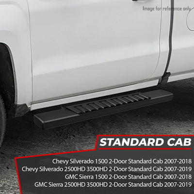 6 in. Wide Flat Step Bar Running Boards <br>07-19 Chevy Silverado GMC Sierra Standard Cab