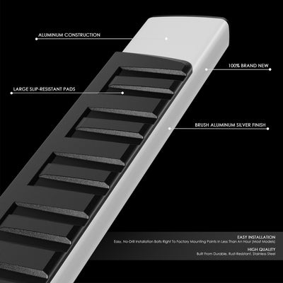 6 in. Wide Side Step Bar Running Boards <br>07-19 Chevy Silverado GMC Sierra Crew Cab