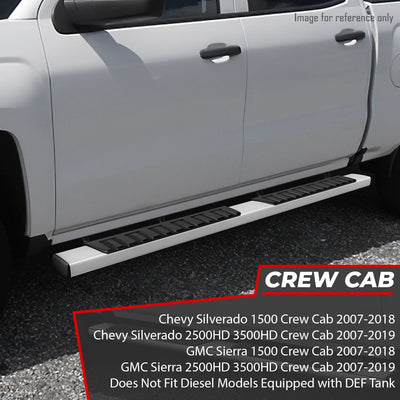 6 in. Wide Side Step Bar Running Boards <br>07-19 Chevy Silverado GMC Sierra Crew Cab