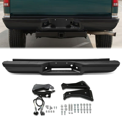 Black Steel Rear Step Bumper Assembly <br>88-00 Chevy GMC C/K 1500 2500 3500