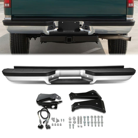 Chrome Steel Rear Step Bumper Assembly <br>88-00 Chevy GMC C/K 1500 2500 3500