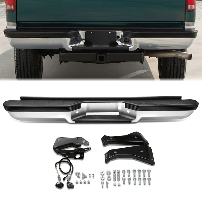 Chrome Steel Rear Step Bumper Assembly <br>88-00 Chevy GMC C/K 1500 2500 3500