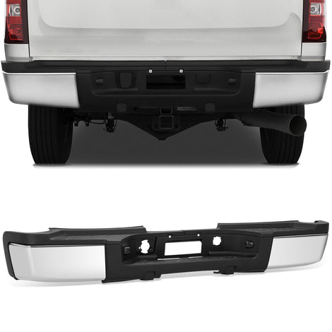 Rear Step Bumper W/License Plate Lights <br> 07-10 Chevy/GMC Silverado Sierra 2500 3500HD