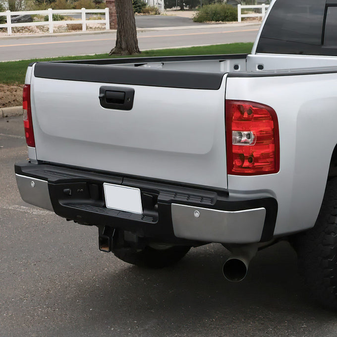 Rear Chrome Step Bumper w/ Sensor Holes <br>11-14 Silverado GMC 2500 3500 HD SRW