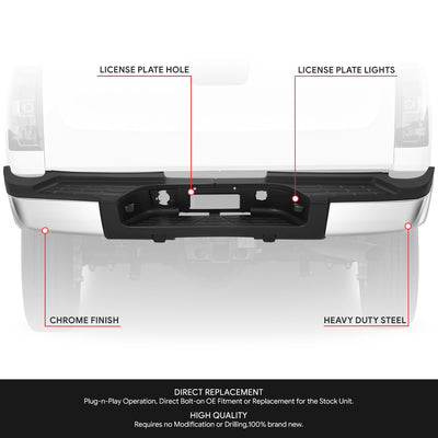 Rear Step Bumper W/License Plate Lights <br> 11-14 Chevy/GMC Silverado Sierra 2500 3500HD