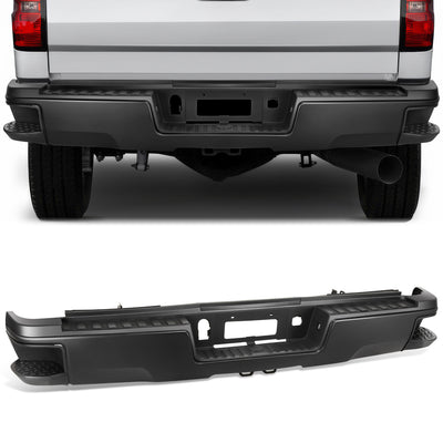 Rear Step Bumper W/License Plate Lights <BR>15-19 Chevy Silverado, GMC Sierra, 2500 HD, 3500 HD