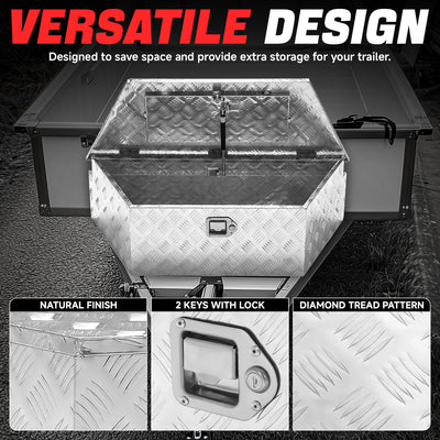 Truck Bed Tool Storage Box W/ 2 Keys & Lock <br> 38 in. W Rear X 26 in. Front X 14.25 in. D X 12 in. H