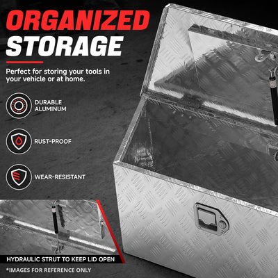 Truck Bed Tool Storage Box W/ 2 Keys & Lock <br> 38 in. W Rear X 26 in. Front X 14.25 in. D X 12 in. H