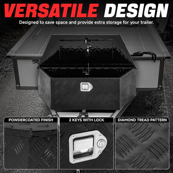 Truck Bed Tool Storage Box W/ 2 Keys & Lock <br> 38 in. W Rear X 26 in. Front X 14.25 in. D X 12 in. H