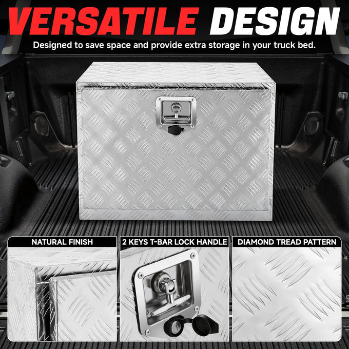 Aluminum Tool Box w/ T-Bar Lock <BR>61cm W x 46cm H x 45cm D