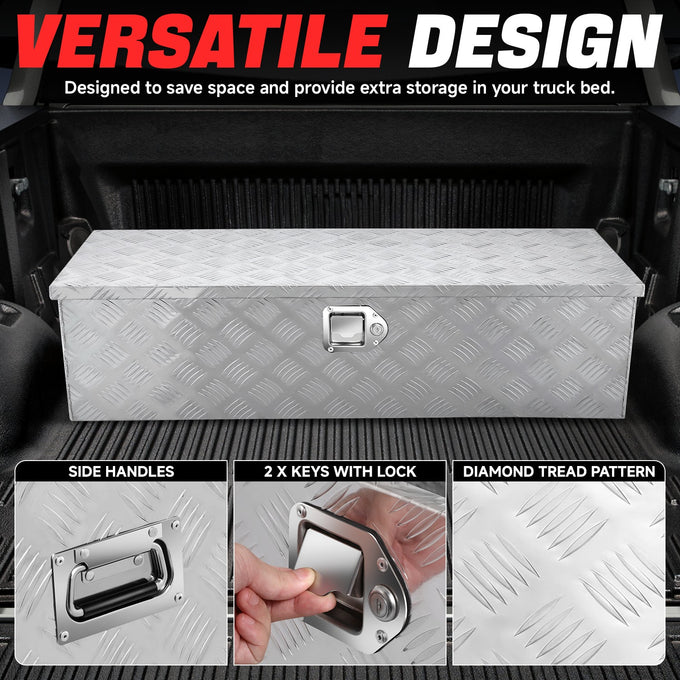 Aluminum Tool Box w/ Lock <BR>99cm W x 34cm D X 25.5cm H