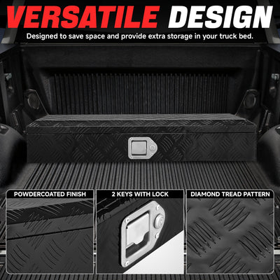 Truck Bed Tool Storage Box W/ 2 Keys & Lock <br> 34 in. W X 6.2 in. H X 12.8 in.