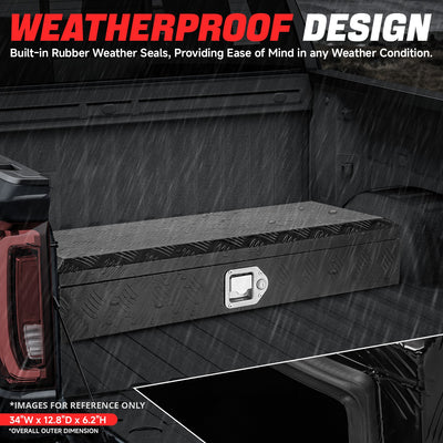 Truck Bed Tool Storage Box W/ 2 Keys & Lock <br> 34 in. W X 6.2 in. H X 12.8 in.
