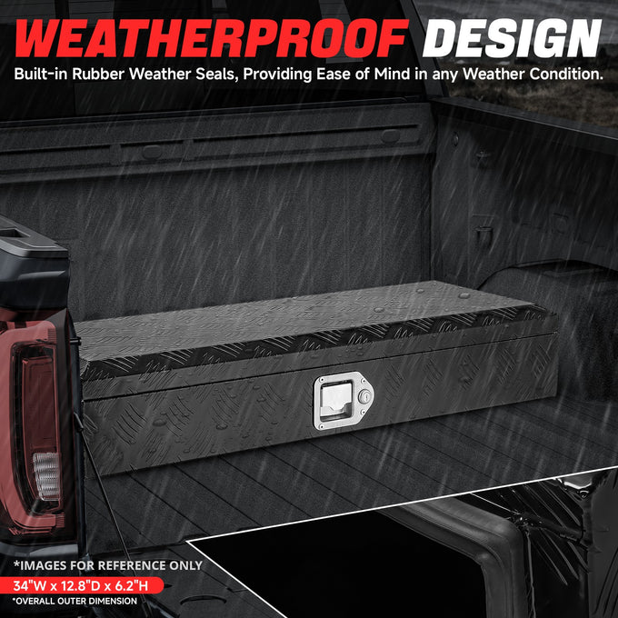 Truck Bed Tool Storage Box W/ 2 Keys & Lock <br> 34 in. W X 6.2 in. H X 12.8 in.