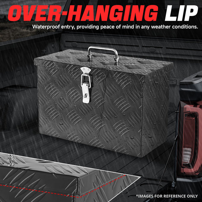 Truck Bed Storage Tool Box w/Handle (Black)<br> 15.9'W x 7.5