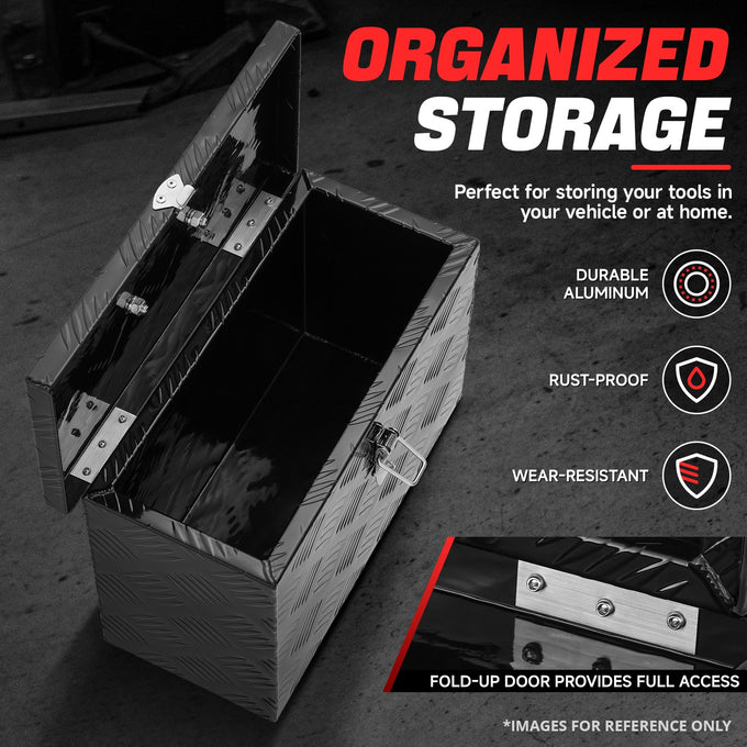 Truck Bed Storage Tool Box w/Handle (Black)<br> 15.9'W x 7.5