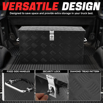 Truck Bed Storage Tool Box w/ Lock (Black) <br> 27.2'' W x 9.4''D x 12.6